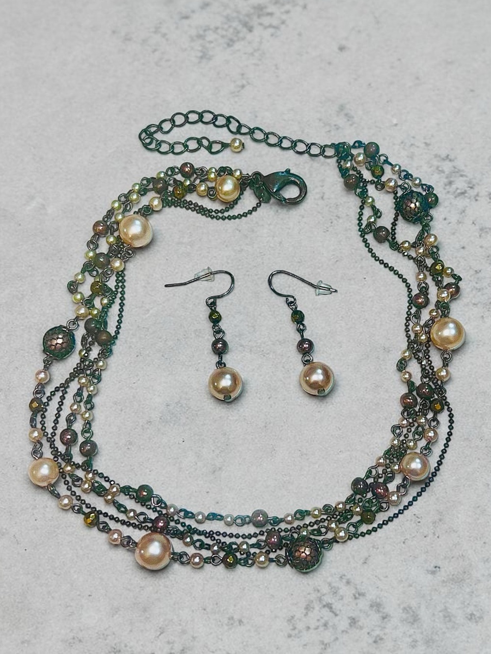 Premier Design faux Pearl and  Multi-Strand Necklace & earrings
